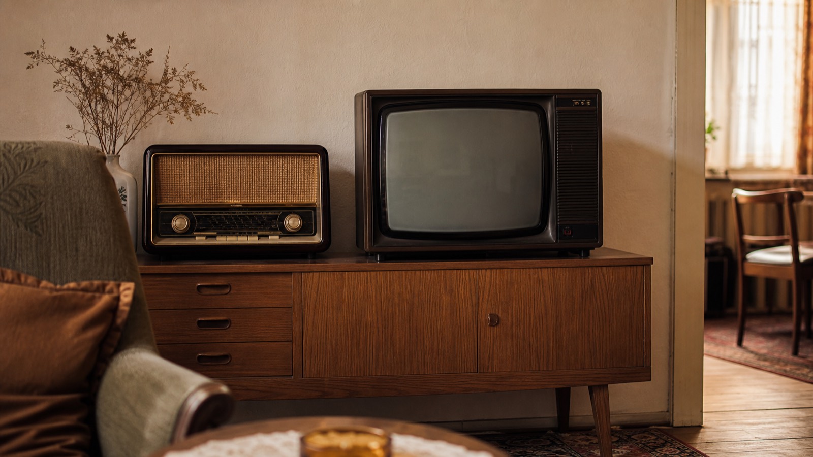Altes Radio und Fernseher als Symbol für die frühere GEZ
